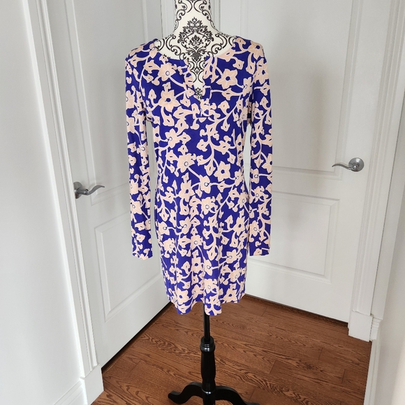 Diane Von Furstenberg Long Sleeve Silk Reina Dress Size 8 - Picture 3 of 13